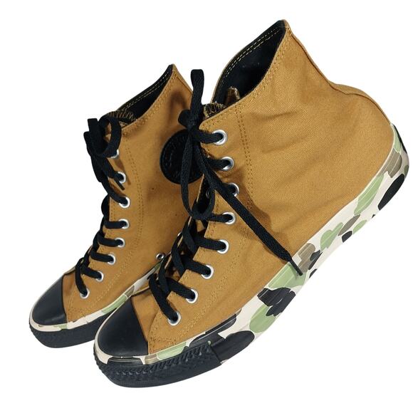 NWOT! CONVERSE CHUCK TAYLOR ALL STAR! TAN AND CAMO GREEN/BLACK SNEAKERS! SZ 11.5 - Picture 10 of 10